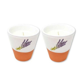 Lavender Half Dipped Reusable Conical Vessel Set of 2 Soy Wax Candles (Diam) 8cm