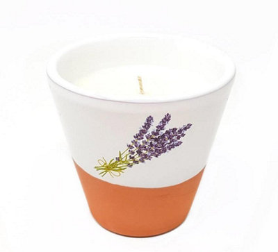 Lavender Half Dipped Reusable Conical Vessel Soy Wax Candle (Diam) 8cm