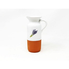 Lavender Hand Dipped Plant Ceramic Kitchen Dining Rustic Bottle Pourer Jug 0.5L (H) 18cm