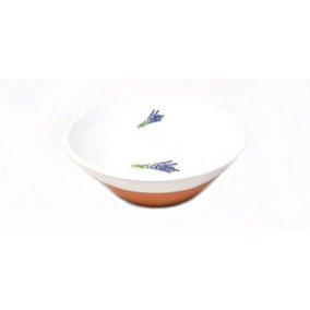 Lavender Hand Dipped Plant Ceramic Kitchen Dining Salad Bowl (D) 23cm x (H) 8cm