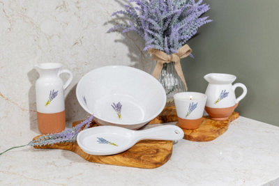 Lavender Hand Dipped Plant Ceramic Kitchen Dining Small Pourer Jug (H) 12cm
