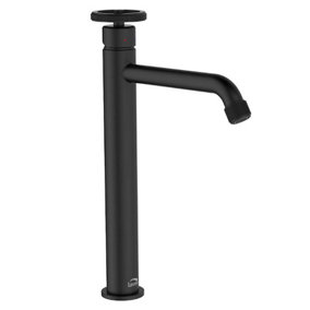 Laveo Standing Basin Tap Countertop Industrial Black Finished Brass Retro Style