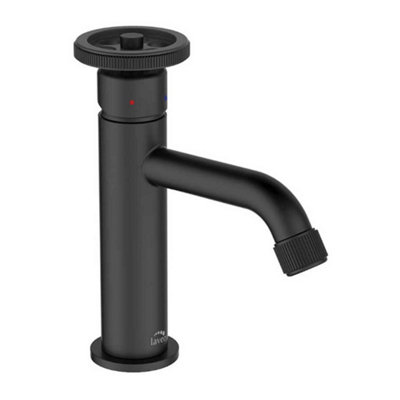 Laveo Standing Basin Tap Industrial Black Finished Brass Retro Style Ceramic Mixer