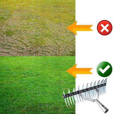 Lawn Aerator Scarifier with Handle, Effective Manual Lawn Grass Soil ...