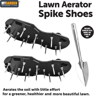 Lawn Aerator Shoes Garden Equipment Universal Fit Stainless Steel Spikes - 4