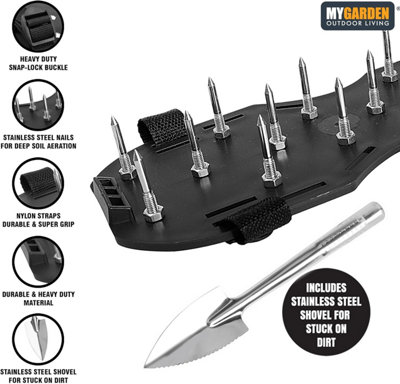 Lawn Aerator Shoes Garden Equipment Universal Fit Stainless Steel Spikes - 5