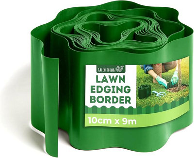 Lawn Edging Border - 10cm x 9m Roll Flexible Garden Edging for Easy Shaping and Adjusting Outdoor Landscaping