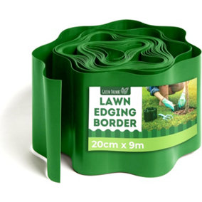 Lawn Edging Border - 20cm x 9m Flexible Garden Edging Roll for Organizing Lawns, Flower Beds, and Pathways