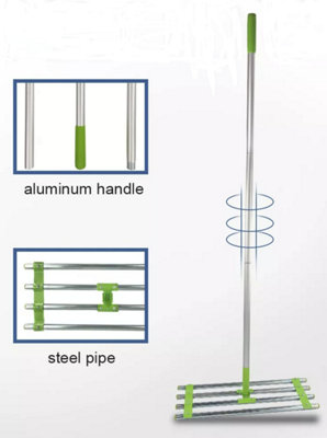 Lawn Leveler Rake Manual Aluminium/Steel Top Soil Grass Compost Bark ...