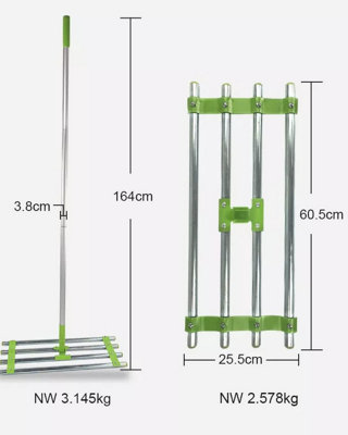 Lawn Leveler Rake Manual Aluminium/Steel Top Soil Grass Compost Bark ...