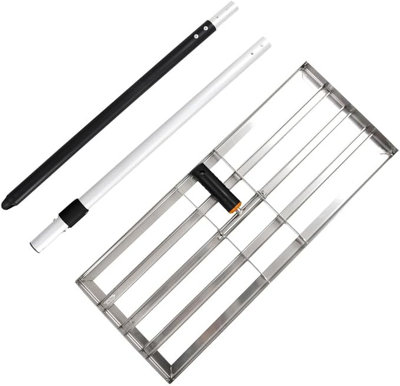 Lawn Levelling Rake Lute - 600mm x 250mm - 3kg - Heavy Duty Stainless Steel Head - 3