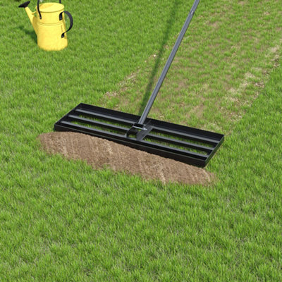 Lawn Levelling Rake Metal Garden Lawn Leverler with 198cm Stainless ...