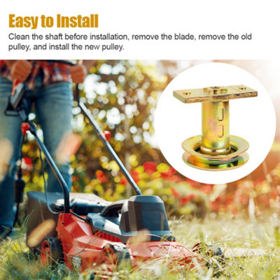 Lawn Mower Blade Adapter with Pulley-Includes Screws&Blade Support
