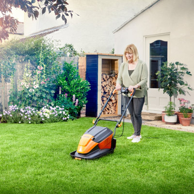 LawnMaster 1500W 33cm Electric Hover Mower with Grass Collection Box and 350W 2 in 1 Grass
