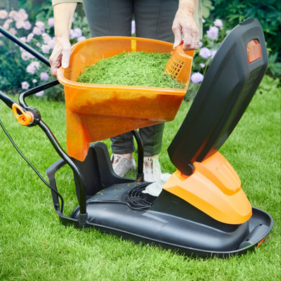 LawnMaster 1500W 33cm Electric Hover Mower with Grass Collection Box and 350W 2 in 1 Grass Trimmer and Edger 2 Year Guarantee DIY at B Q