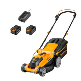 LawnMaster 24V 37cm Cordless Lawn Mower with Spare Battery and Rear Roller