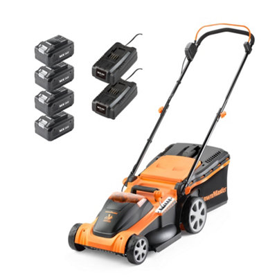 LawnMaster 48V 41cm Cordless Lawnmower with 2x Spare Batteries and Rear Roller 2 Year Guarantee