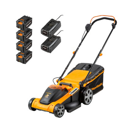 LawnMaster 48V 41cm Cordless Lawnmower with 2x Spare Batteries and Rear Roller - 2 Year Guarantee