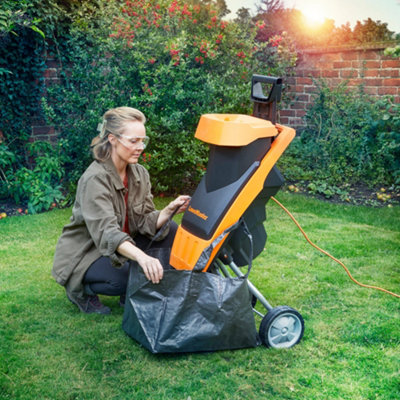 LawnMaster Impact Garden Shredder - 2400W, 50L Collection Bag, Accessories, Orange, Corded, 2 Year Guarantee