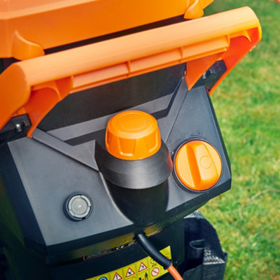 LawnMaster Impact Garden Shredder - 2400W, 50L Collection Bag, Accessories, Orange, Corded, 2 Year Guarantee
