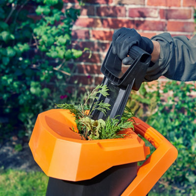 LawnMaster Impact Garden Shredder - 2400W, 50L Collection Bag, Accessories, Orange, Corded, 2 Year Guarantee