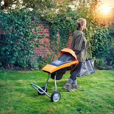 LawnMaster Impact Garden Shredder - 2400W, 50L Collection Bag, Accessories, Orange, Corded, 2 Year Guarantee