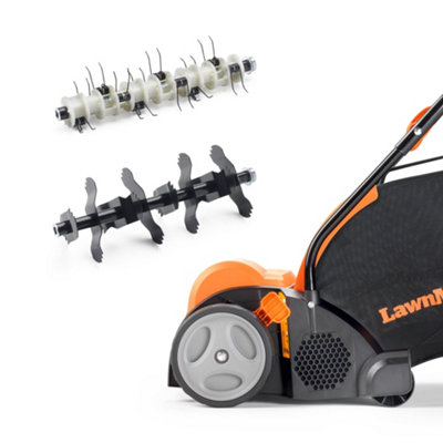 LawnMaster Lawn Scarifier and Rake - 33cm, 2-in-1, Variable Working ...
