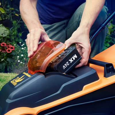 LawnMaster MX 24V 32cm Cordless Lawn Mower with 4.0Ah Battery and Fast Charger 2 Year