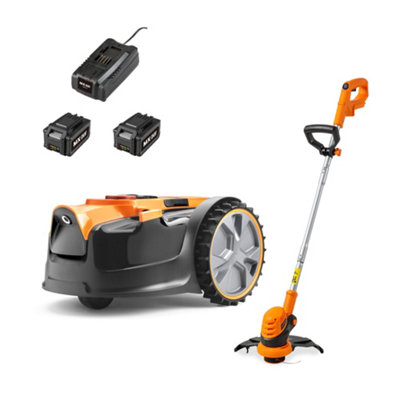 Robotic cordless lawn online mower