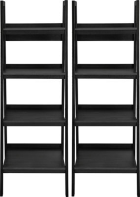 Lawrence 4 Shelf Ladder Bookcase Bundle Black