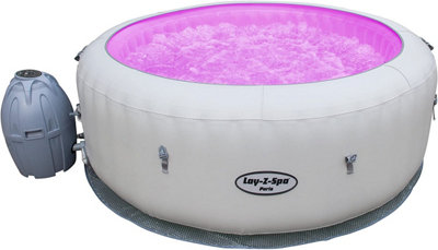 Lay -Z-Spa BW54148 Hot Tub Spa with LED Lights, Airjet Family Inflatable, Paris 4-6 Person