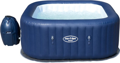 Lay-Z-Spa BW54154 Hawaii Hot Tub Family Airjet Square Inflatable Spa, 4-6 Person