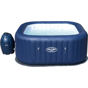 Lay-Z-Spa BW54154 Hawaii Hot Tub Family Airjet Square Inflatable Spa, 4-6 Person