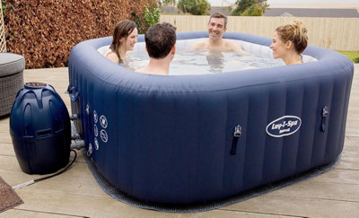 Lay-Z-Spa BW54154 Hawaii Hot Tub Family Airjet Square Inflatable Spa, 4-6 Person