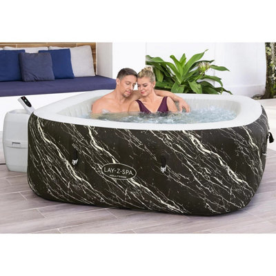 Lay-Z-Spa Florence 140 AirJet 6 Person Inflatable Spa, 180cm, 908L, 40 C Heating, Freeze Shield, EnergySense, TriTech, Blue Marble
