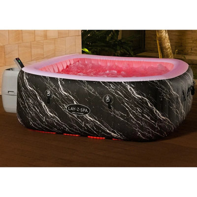 Lay-Z-Spa Florence 140 AirJet 6 Person Inflatable Spa, 180cm, 908L, 40 C Heating, Freeze Shield, EnergySense, TriTech, Blue Marble