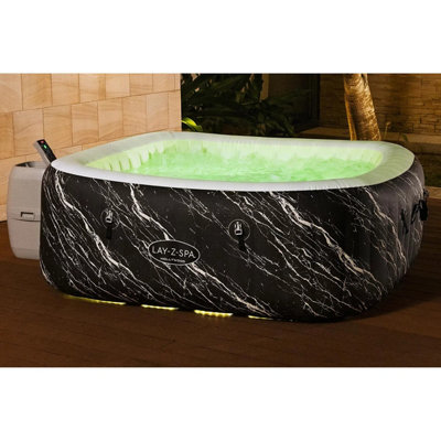 Lay-Z-Spa Florence 140 AirJet 6 Person Inflatable Spa, 180cm, 908L, 40 C Heating, Freeze Shield, EnergySense, TriTech, Blue Marble