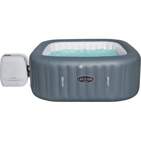 Lay-Z-Spa Hawaii Hot Tub 8 HydroJet Pro Massage System Inflatable Family Spa Freeze Shield Technology Sociable Square Shape 4-6