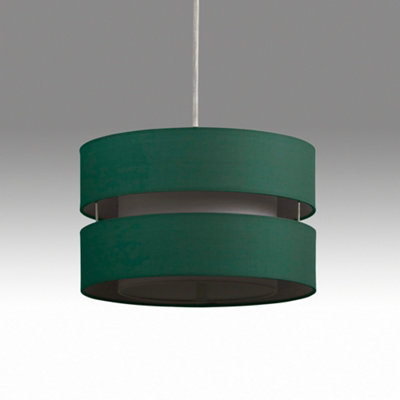 Layer Fabric Ceiling Light Shade Pendant Forrest Green
