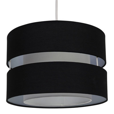 Layer Fabric Ceiling Pendant Light Shade Black