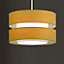 Layer Fabric Ceiling Pendant Light Shade Yellow Ochre, Lampshade can be used on Table lamps as well