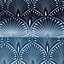 Layla Art Deco Wallpaper Navy Blue GranDeco GV3103