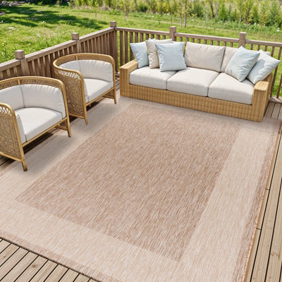 LAYLA In- & Outdoor Cottage Jute-Look Brown Area Rug 160 x 213 cm