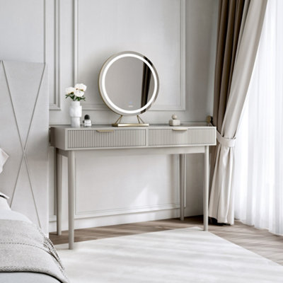 Layla Mocha Dressing Table with Lillia LED Mirror