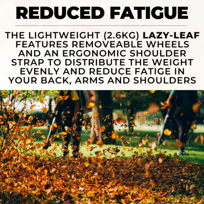 Lazy-Leaf Electric Garden Leaf Blower / Vacuum / Shredder - 2800W - Lightweight - 2.6kg - 10m Cable - 35L Zipped Bag - 5