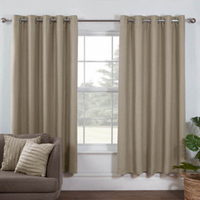 Lazy Linen Pure Washed Linen Lined Eyelet Curtains