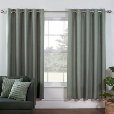 Lazy Linen Pure Washed Linen Lined Eyelet Curtains