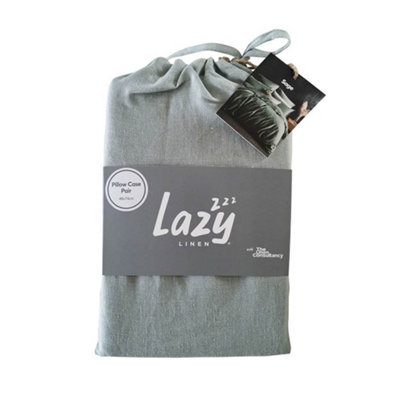 Lazy Linen Pure Washed Linen Pillowcase Pair