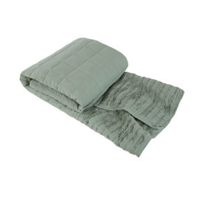 Lazy Linen Pure Washed Linen Quilted Throw