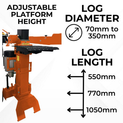 Lazy-Log Electric Vertical Log Splitter 8 Ton - Heavy Duty- Up to ...